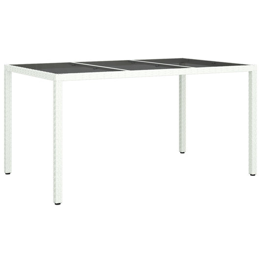 Garden Dining Table White 150 x 90 x 75 cm Poly rattan