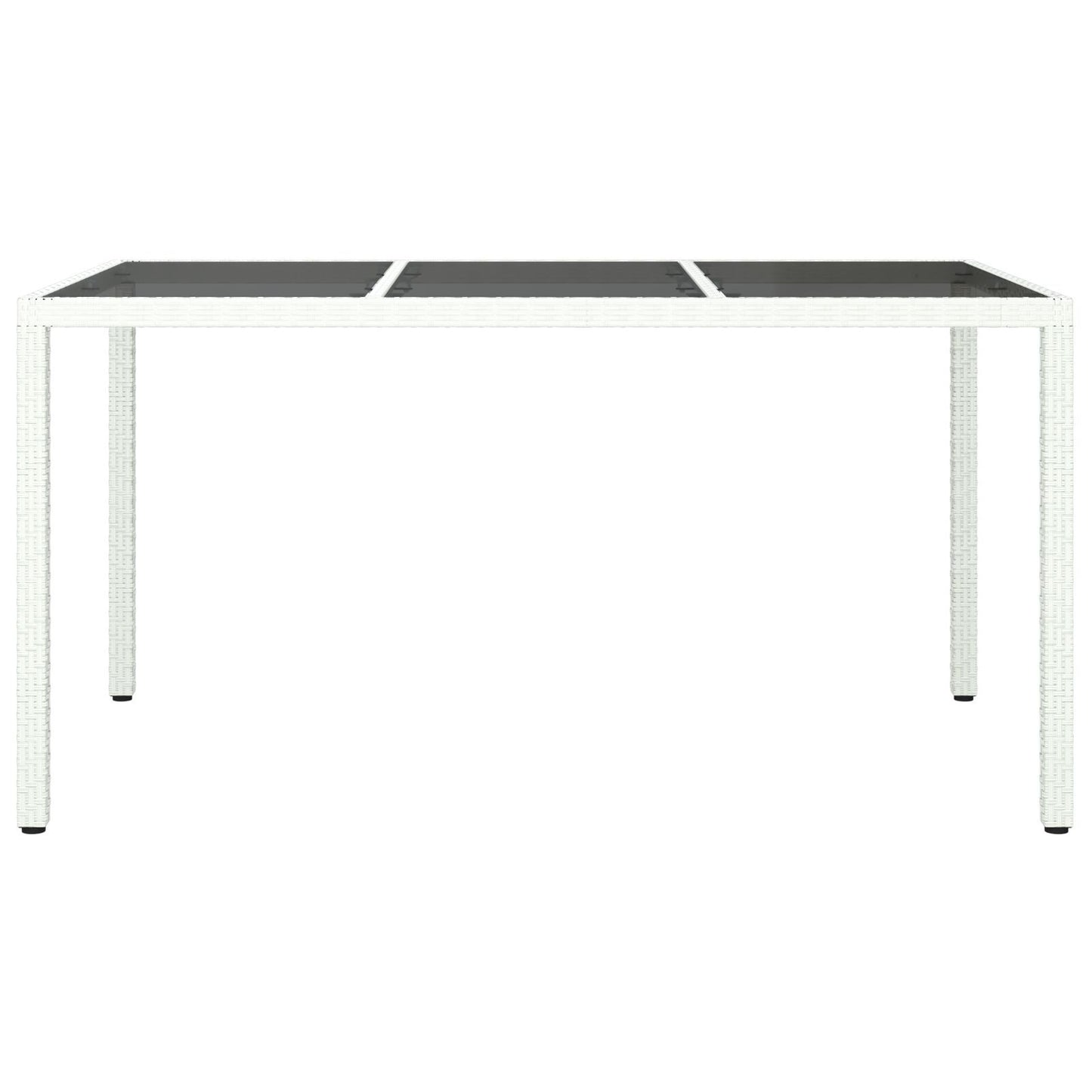 Garden Dining Table White 150 x 90 x 75 cm Poly rattan