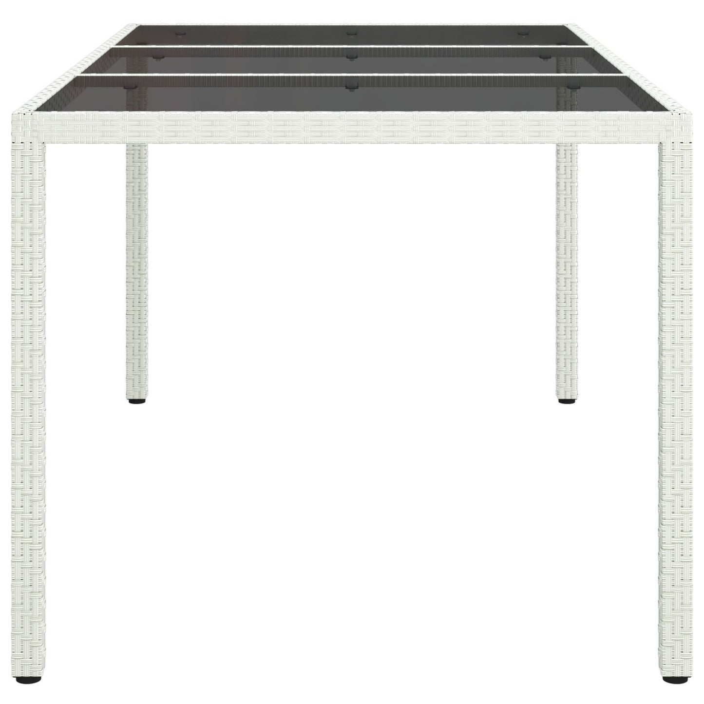 Garden Dining Table White 150 x 90 x 75 cm Poly rattan