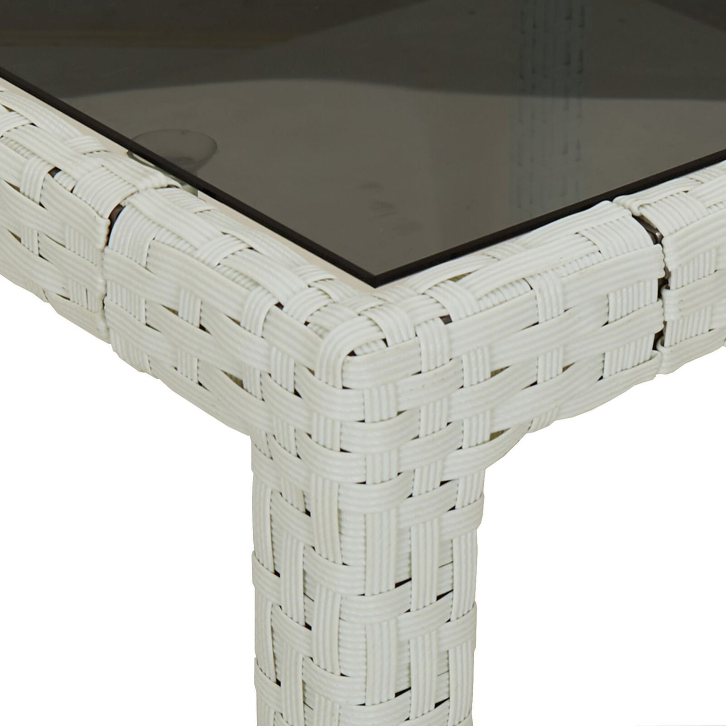 Garden Dining Table White 150 x 90 x 75 cm Poly rattan