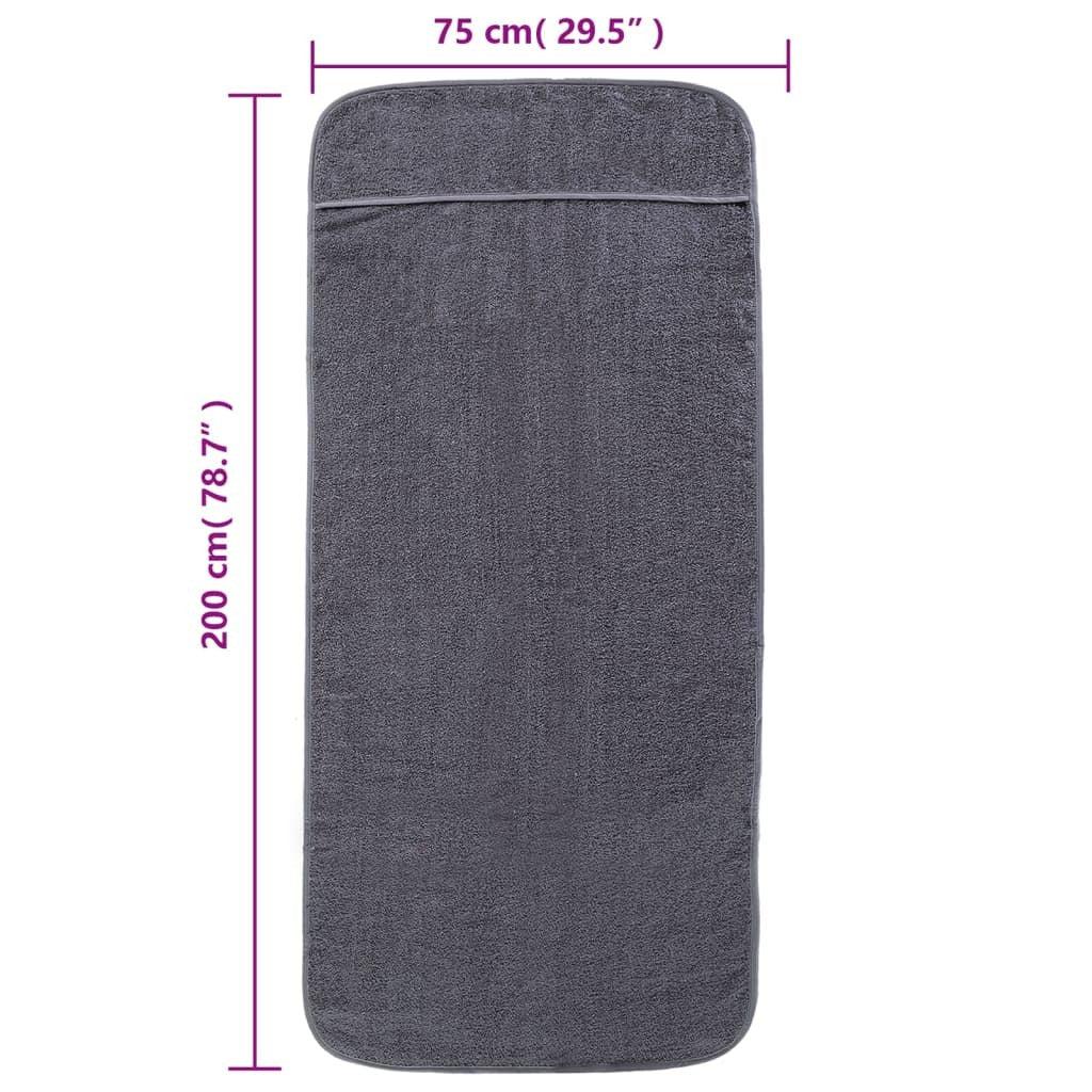 Beach Towels 2 pcs Anthracite 75x200 cm Fabric 400 GSM