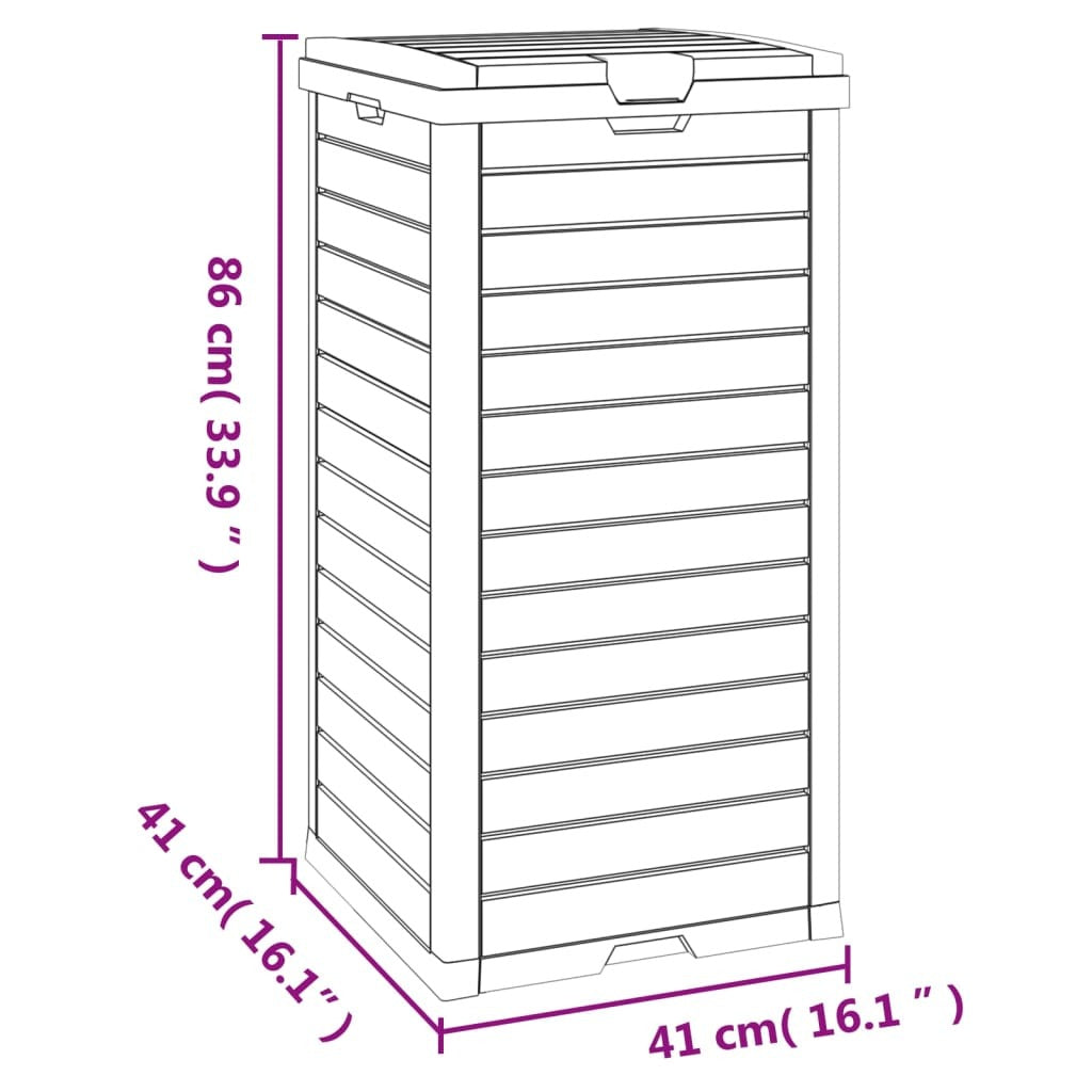 Outdoor Garbage Bin Black 41x41x86 cm Polypropylene