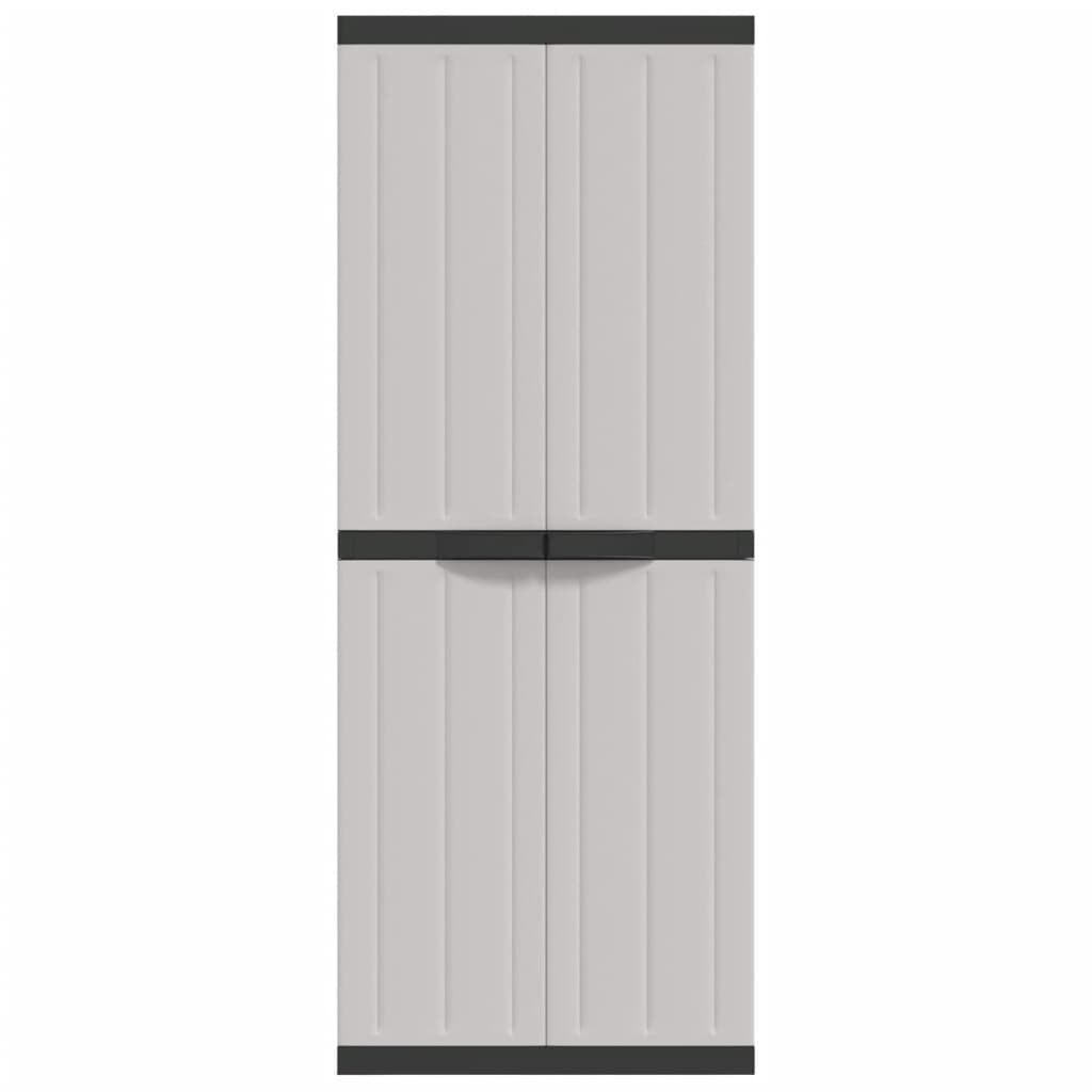 Outdoor Storage Cabinet Grey and Black 65x37x165 cm PP