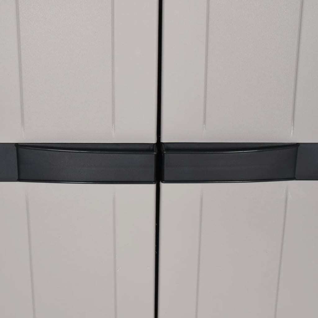 Outdoor Storage Cabinet Grey and Black 65x37x165 cm PP