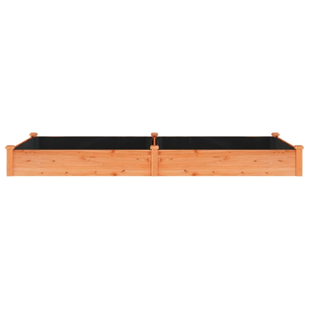 Garden Raised Bed with Liner Brown 240x120x25 cm Solid Wood Fir
