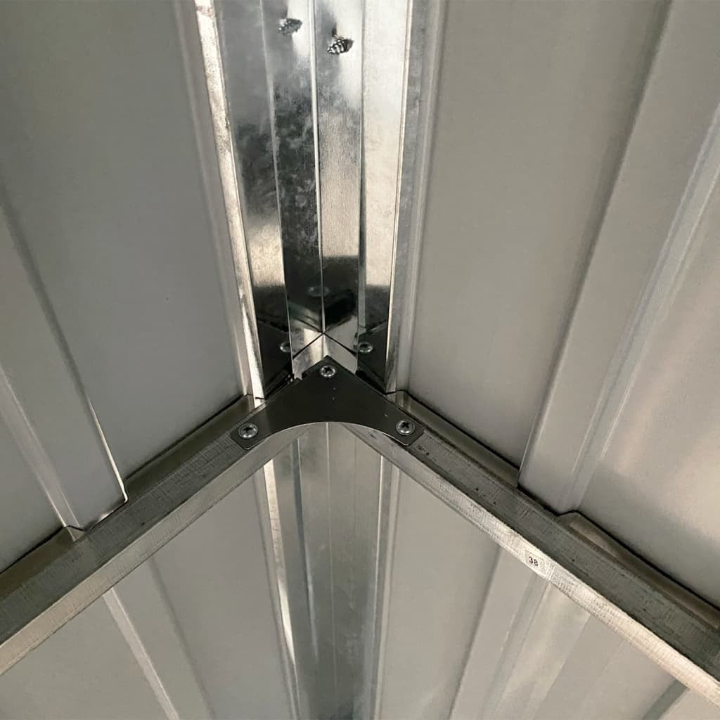 Garden Shed with Extended Roof Light Brown 277x107x181cm Steel