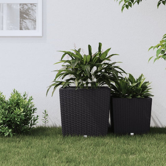 Planter with Removable Inner Anthracite 37 / 64 L PP Rattan