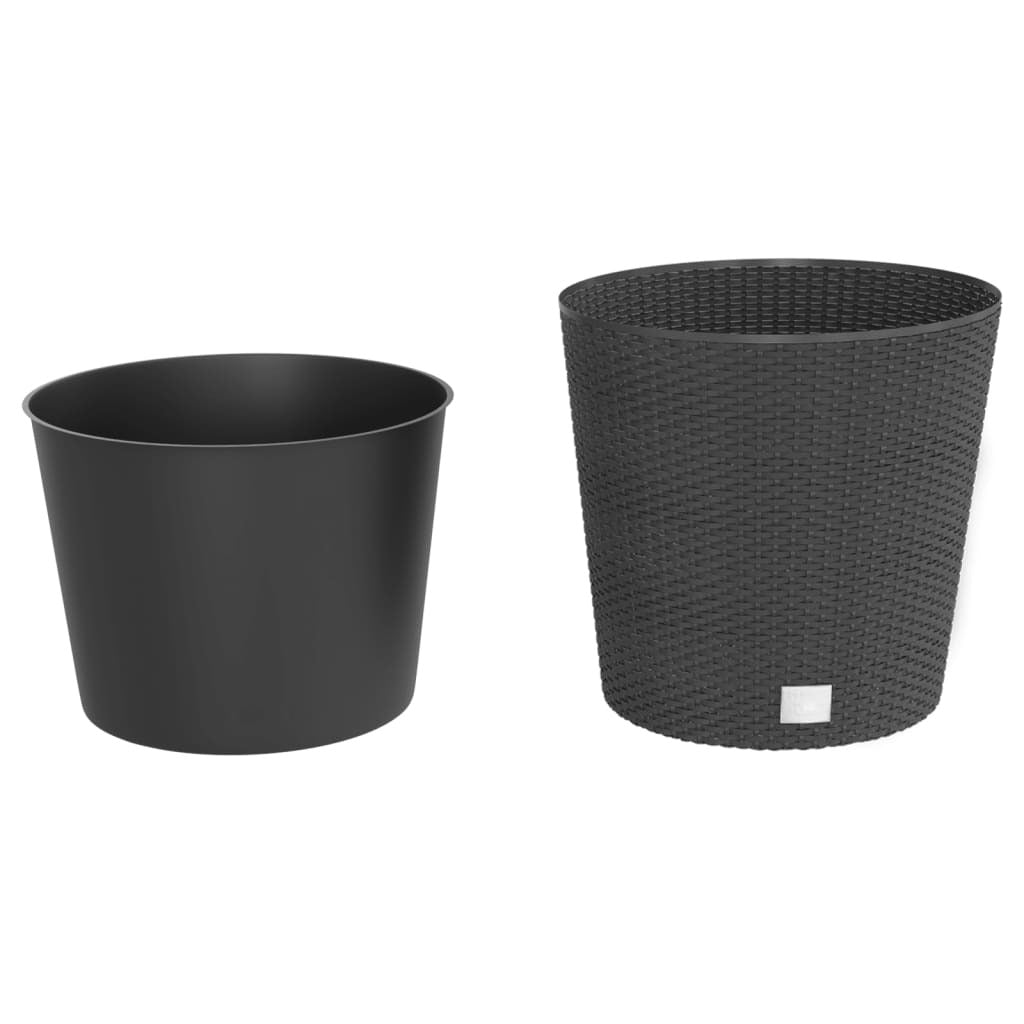 Planter with Removable Inner Anthracite 35 / 37.5 L PP Rattan