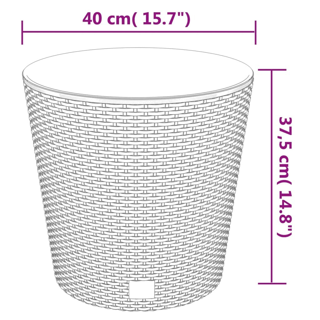 Planter with Removable Inner Anthracite 35 / 37.5 L PP Rattan