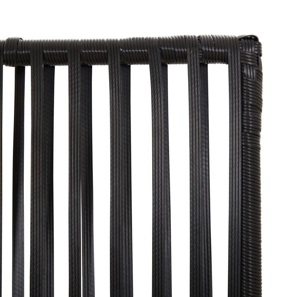 Room Divider 4 Panels Black Poly Rattan