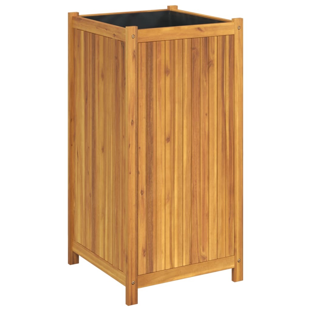 Garden Planter with Liner 50x50x100 cm Solid Wood Acacia