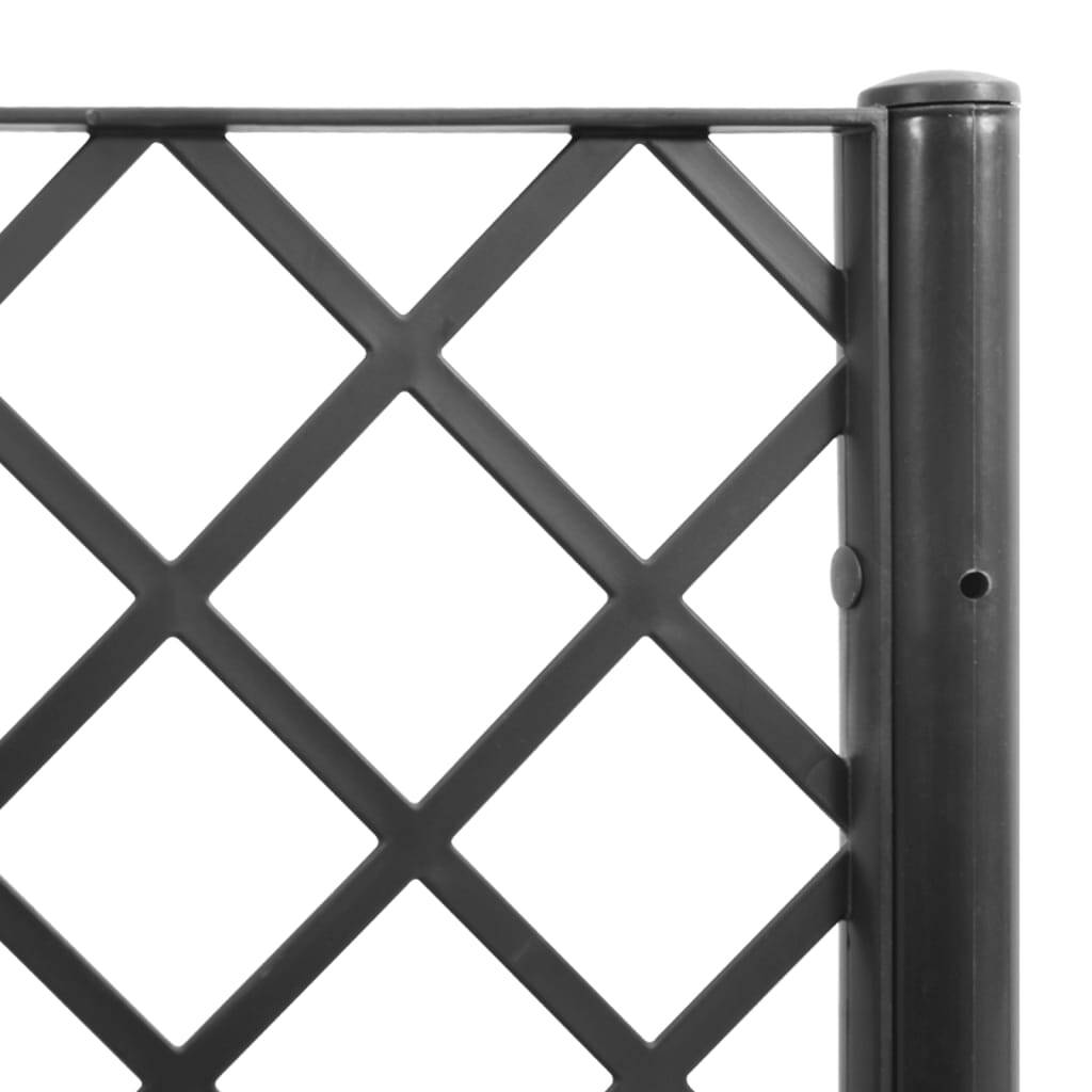 Garden Planter with Trellis Black 120x40x142 cm PP