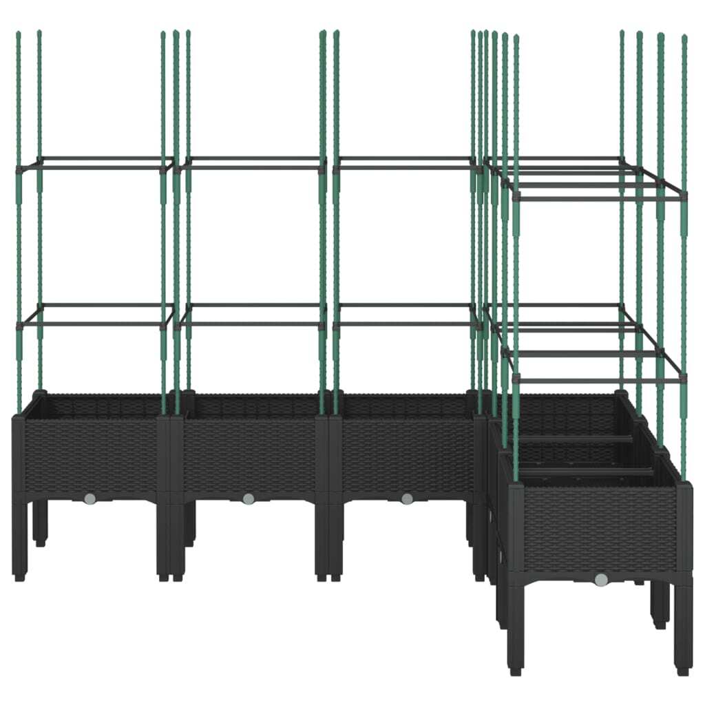 Garden Planter with Trellis Black 160x120x142.5 cm PP