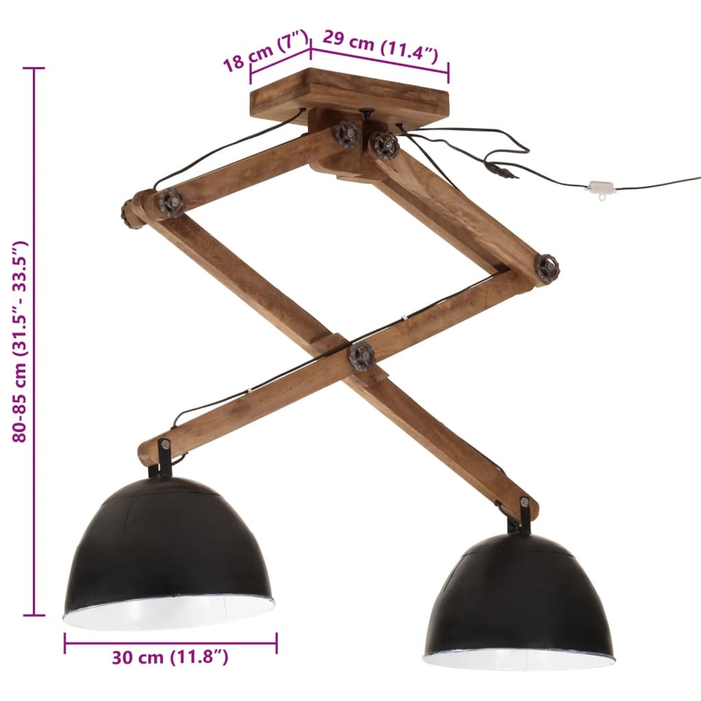 Ceiling Lamp 25 W Black 29x18x85 cm E27