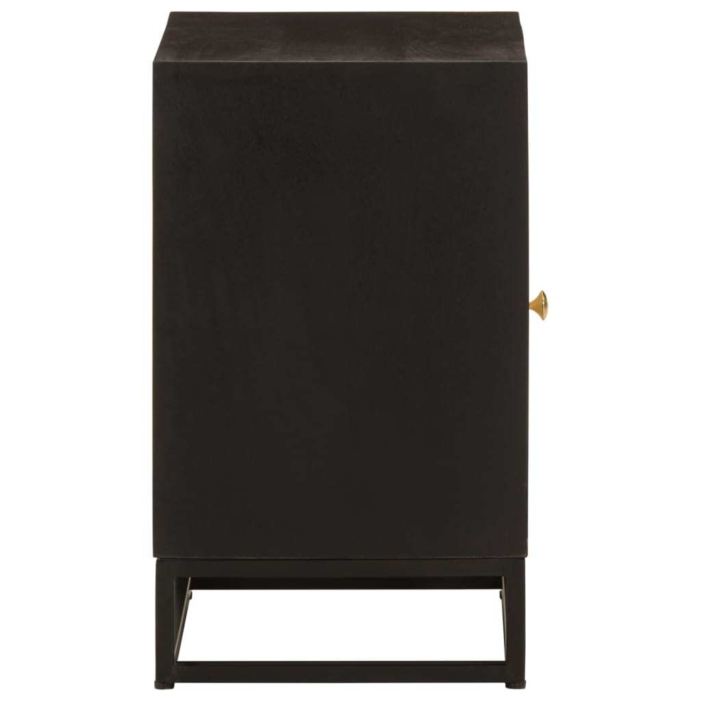 Bedside Cabinet Black 40x30x50 cm Solid Wood Mango and Iron