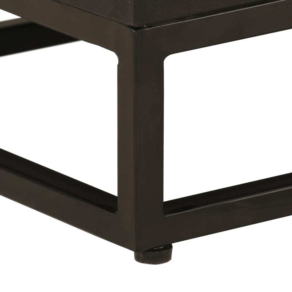 Bedside Cabinet Black 40x30x50 cm Solid Wood Mango and Iron