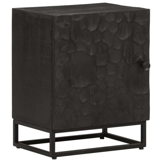 Bedside Cabinet Black 40x30x50 cm Solid Wood Mango and Iron