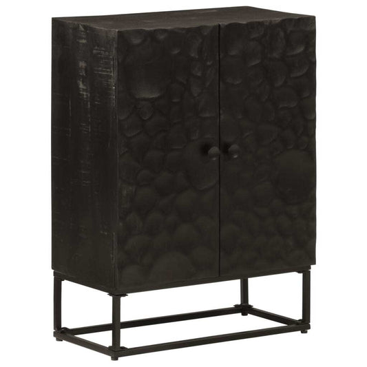 Sideboard Black 55x30x76 cm Solid Wood Mango and Iron