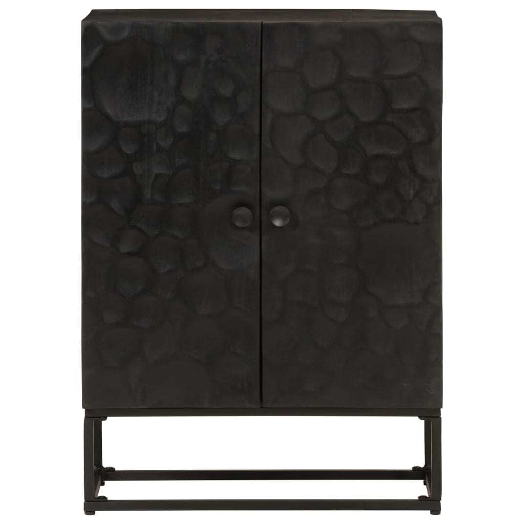 Sideboard Black 55x30x76 cm Solid Wood Mango and Iron