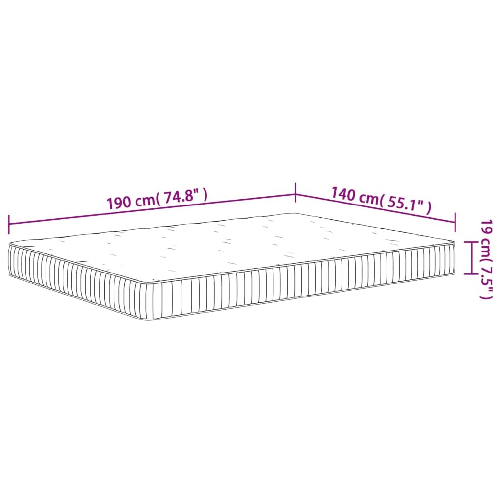 Pocket Spring Mattress Medium 140x190 cm