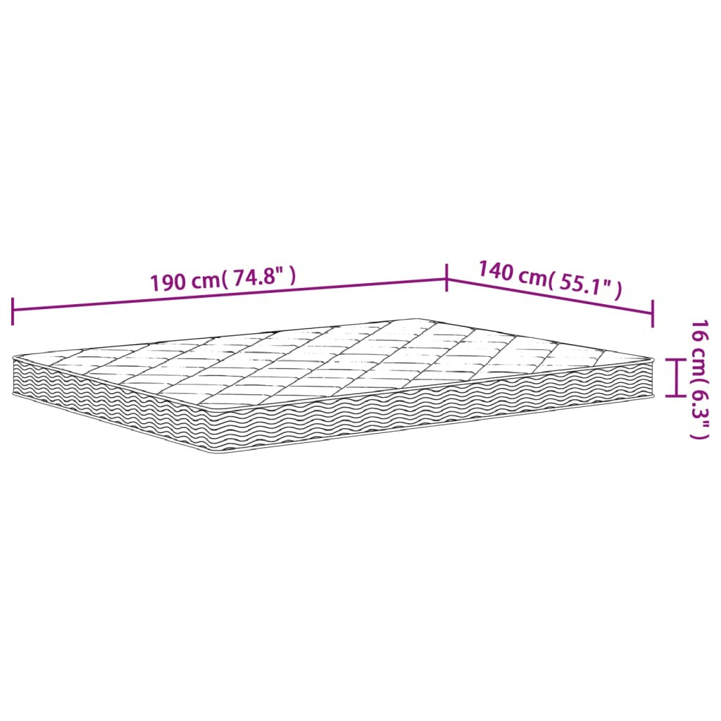 Foam Mattress Medium Soft 140x190 cm