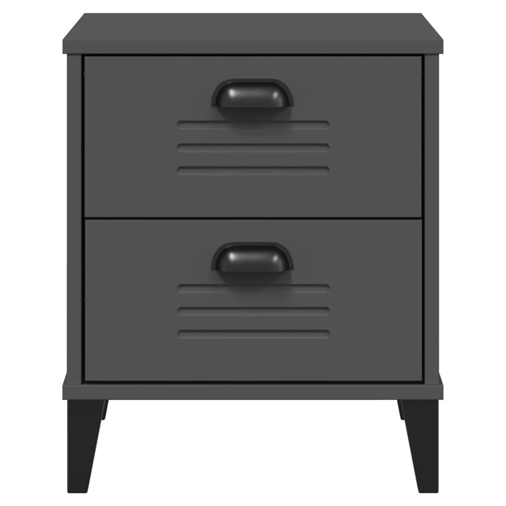 Bedside Cabinet VIKEN Anthracite Grey Engineered Wood