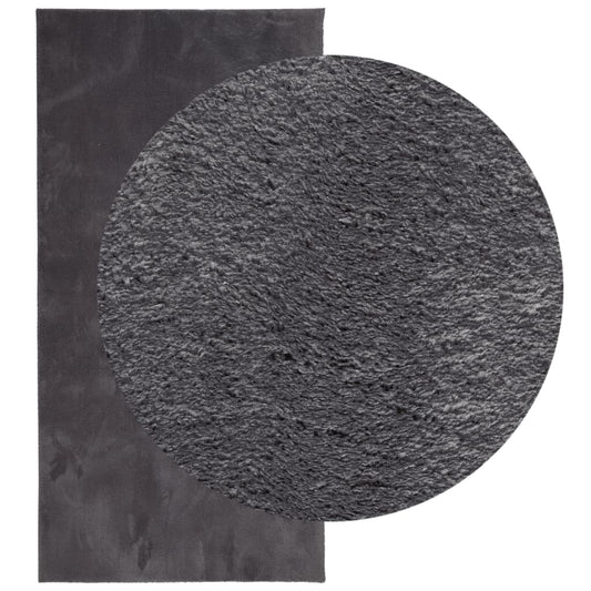 Rug HUARTE Short Pile Soft and Washable Anthracite 100x200 cm