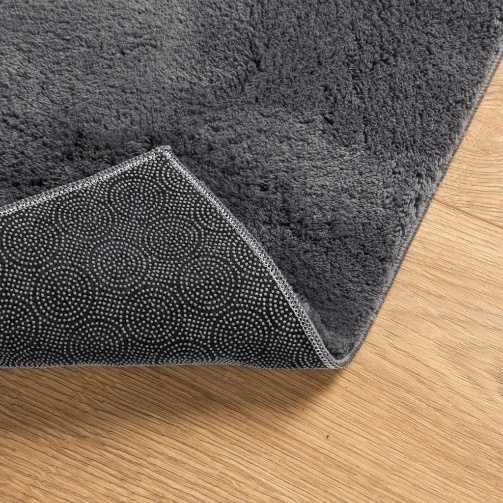 Rug HUARTE Short Pile Soft and Washable Anthracite 160x230 cm