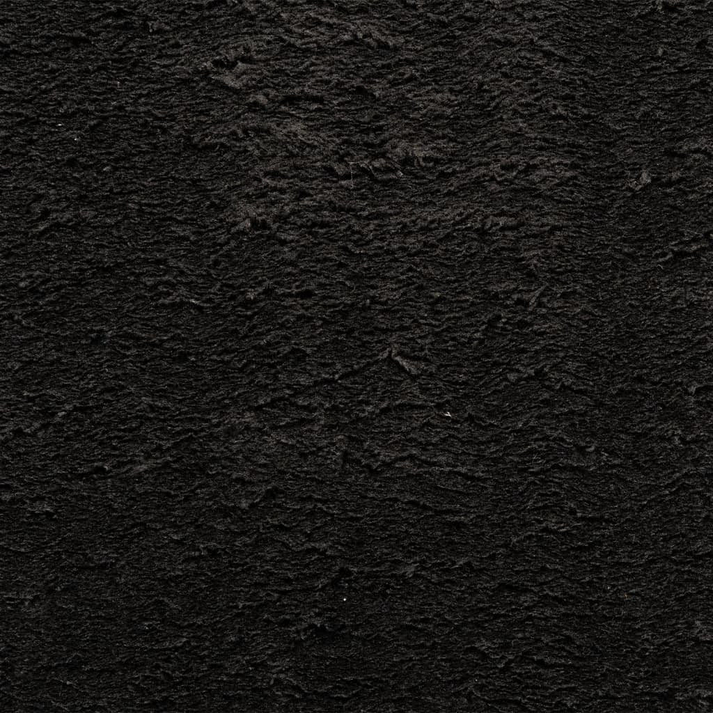 Rug HUARTE Short Pile Soft and Washable Black 140x200 cm