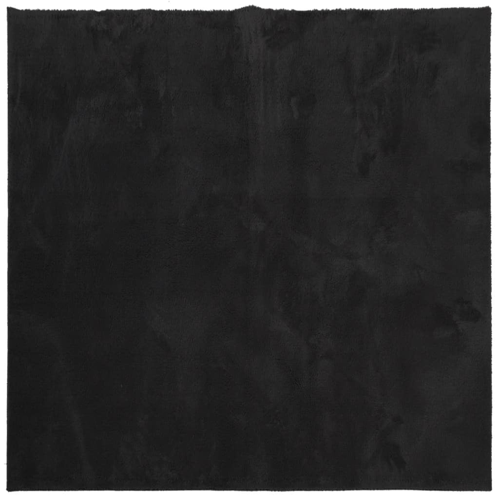 Rug HUARTE Short Pile Soft and Washable Black 160x160 cm