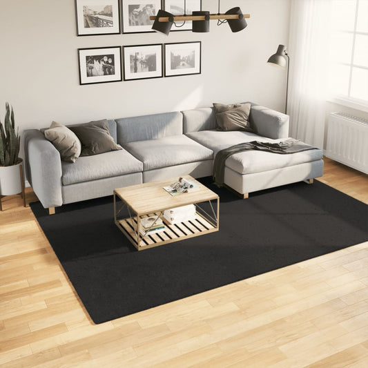 Rug HUARTE Short Pile Soft and Washable Black 200x280 cm