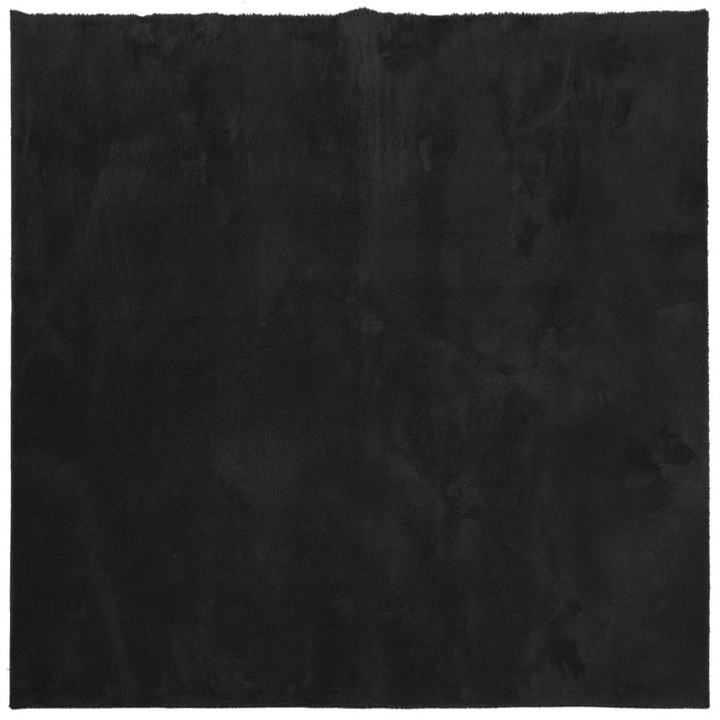 Rug HUARTE Short Pile Soft and Washable Black 240x240 cm