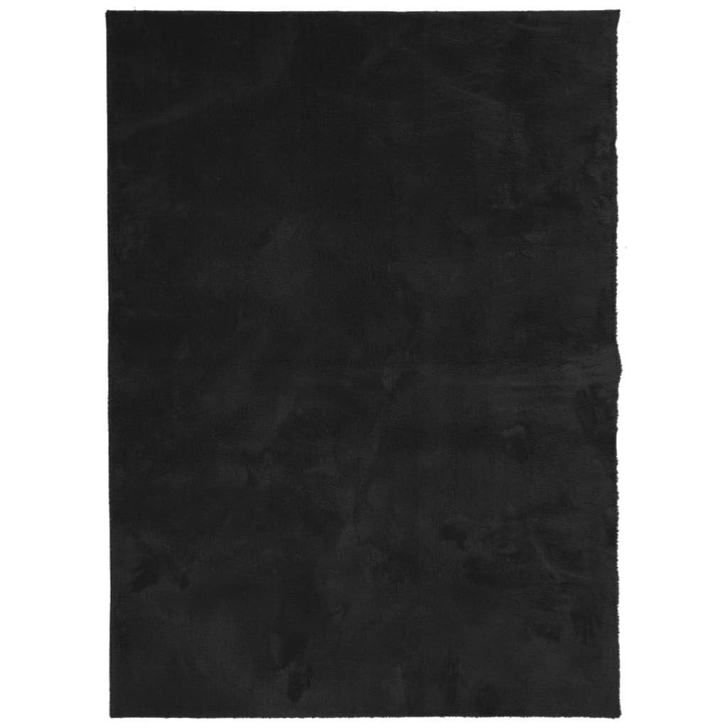 Rug HUARTE Short Pile Soft and Washable Black 240x340 cm