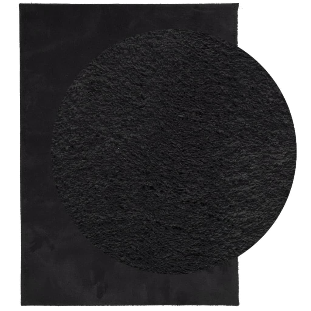 Rug HUARTE Short Pile Soft and Washable Black 240x340 cm