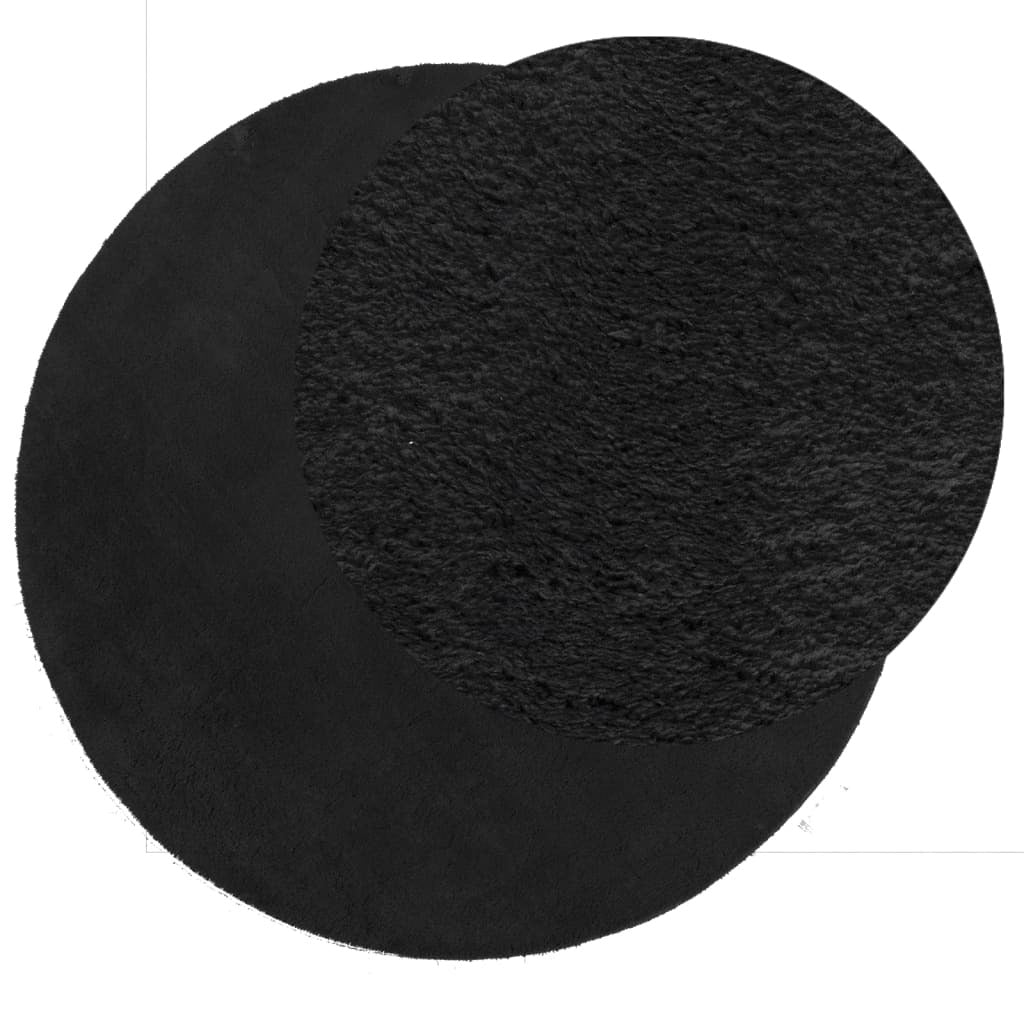 Rug HUARTE Short Pile Soft and Washable Black  160 cm