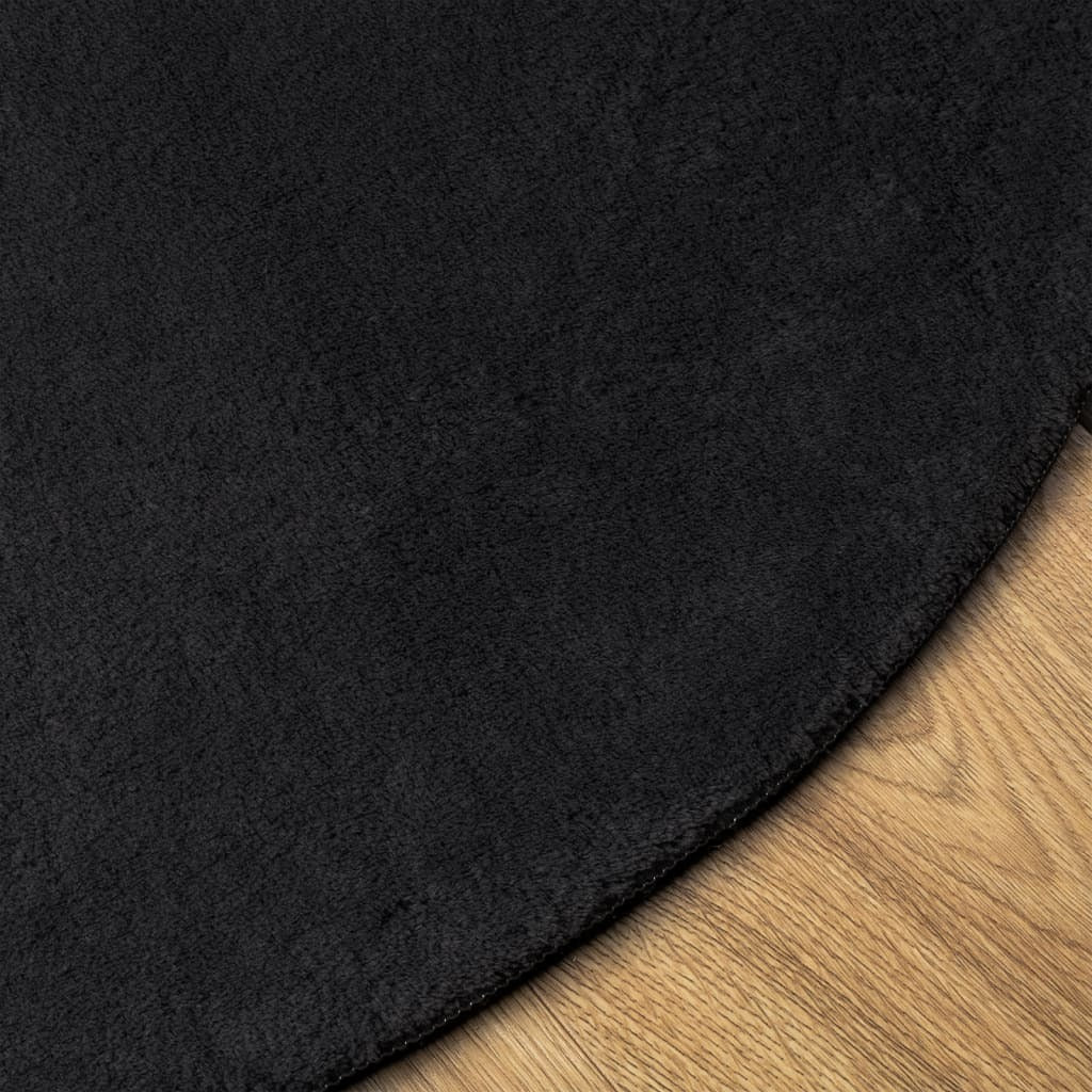 Rug HUARTE Short Pile Soft and Washable Black  160 cm