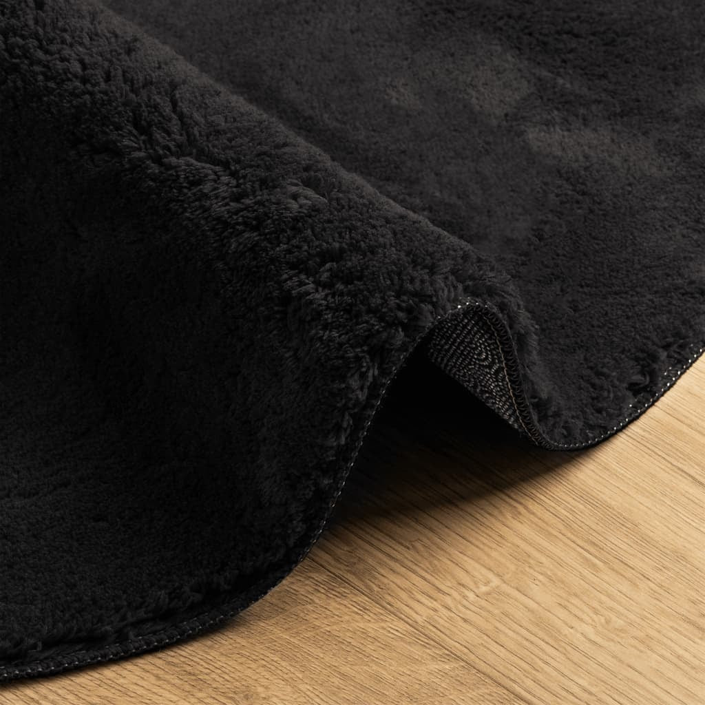 Rug HUARTE Short Pile Soft and Washable Black  160 cm