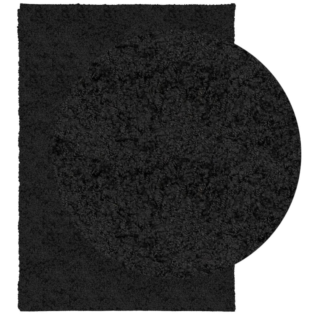 Shaggy Rug PAMPLONA High Pile Modern Black 160x230 cm