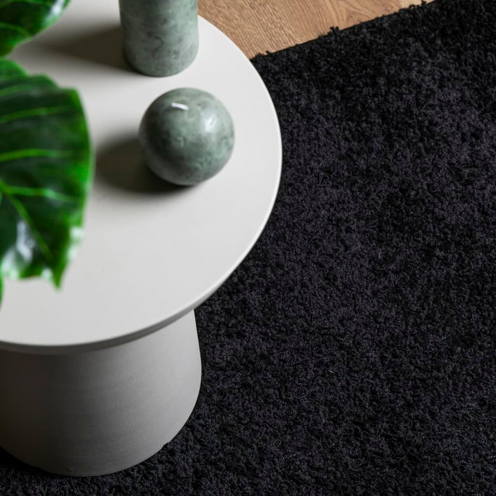 Shaggy Rug PAMPLONA High Pile Modern Black 200x280 cm