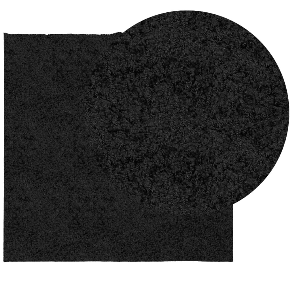 Shaggy Rug PAMPLONA High Pile Modern Black 240x240 cm