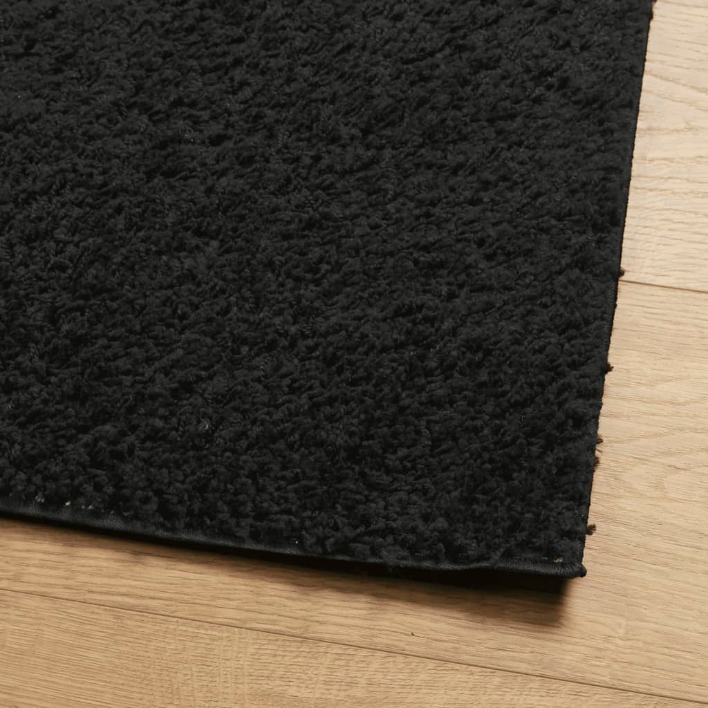 Shaggy Rug PAMPLONA High Pile Modern Black 240x240 cm