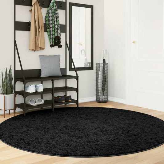 Shaggy Rug PAMPLONA High Pile Modern Black  200 cm