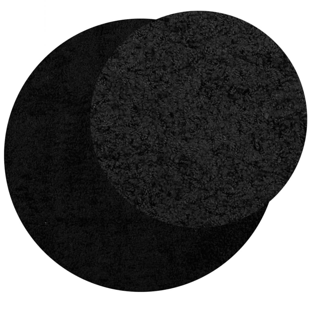 Shaggy Rug PAMPLONA High Pile Modern Black  200 cm