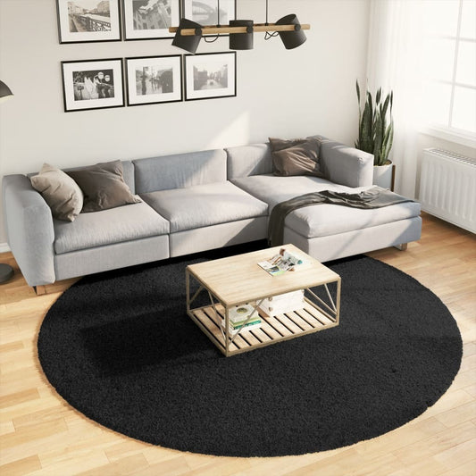 Shaggy Rug PAMPLONA High Pile Modern Black  240 cm