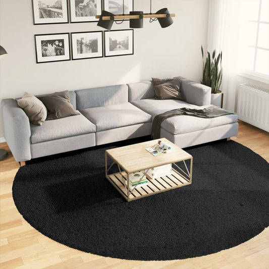 Shaggy Rug PAMPLONA High Pile Modern Black  280 cm