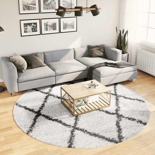 Shaggy Rug PAMPLONA High Pile Modern Cream and Black  240 cm