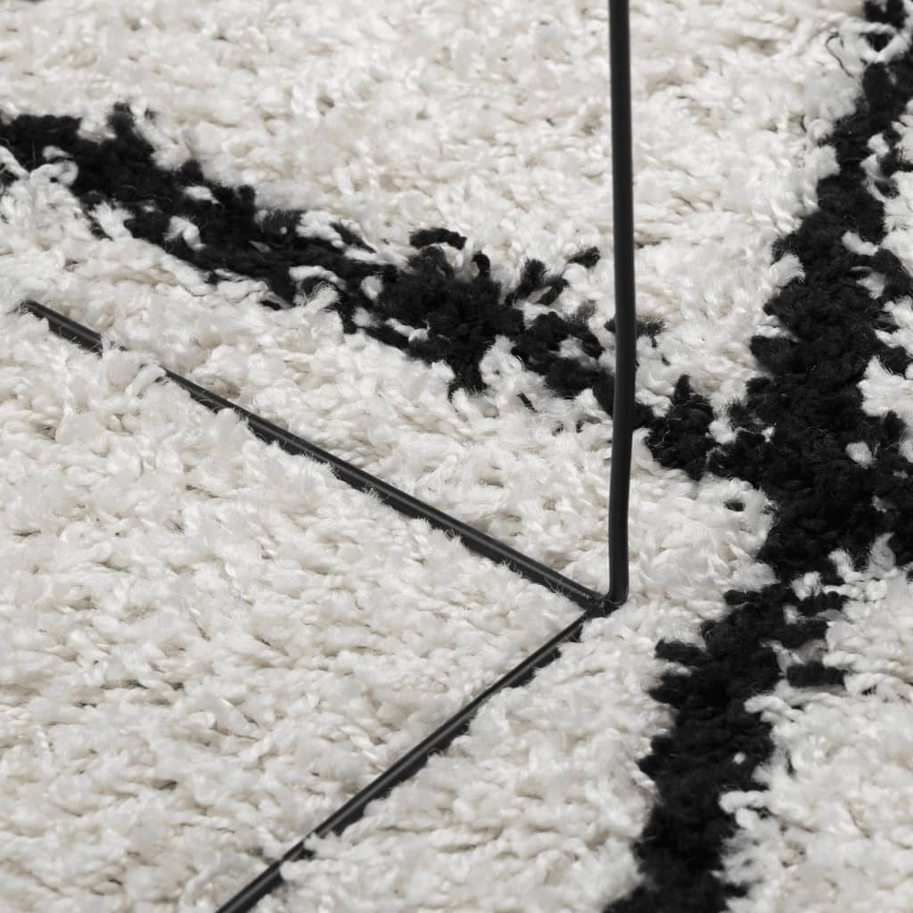 Shaggy Rug PAMPLONA High Pile Modern Cream and Black  240 cm