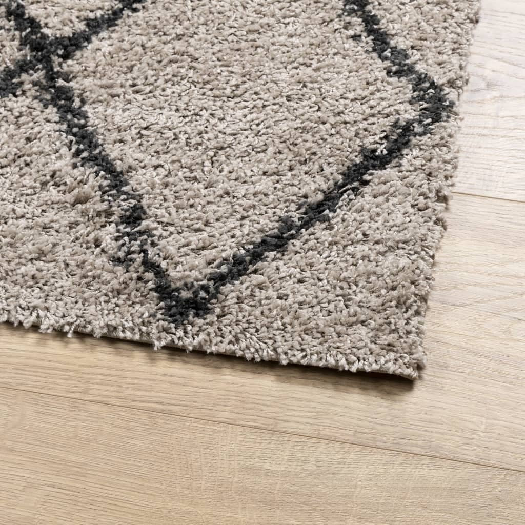 Shaggy Rug PAMPLONA High Pile Modern Beige and Anthracite 200x280 cm