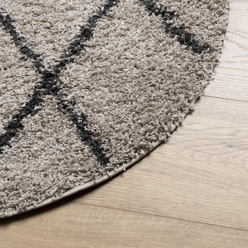 Shaggy Rug PAMPLONA High Pile Modern Beige and Anthracite  120 cm