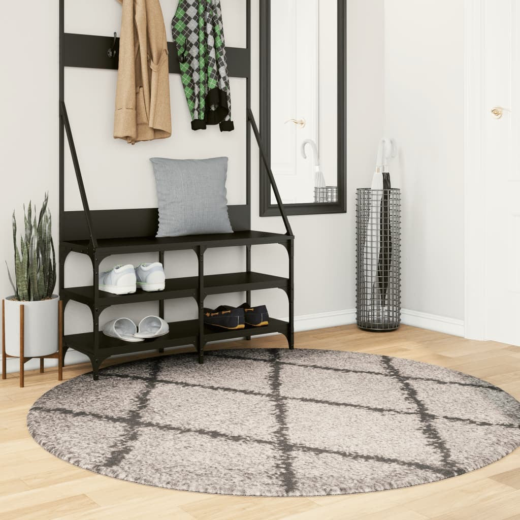 Shaggy Rug PAMPLONA High Pile Modern Beige and Anthracite  160 cm